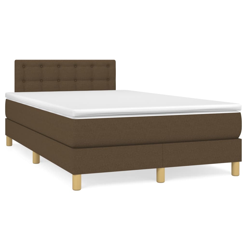 Boxspring met matras stof donkerbruin 120x200 cm is nu te koop bij PeponiXL, paradijselijk wonen!
