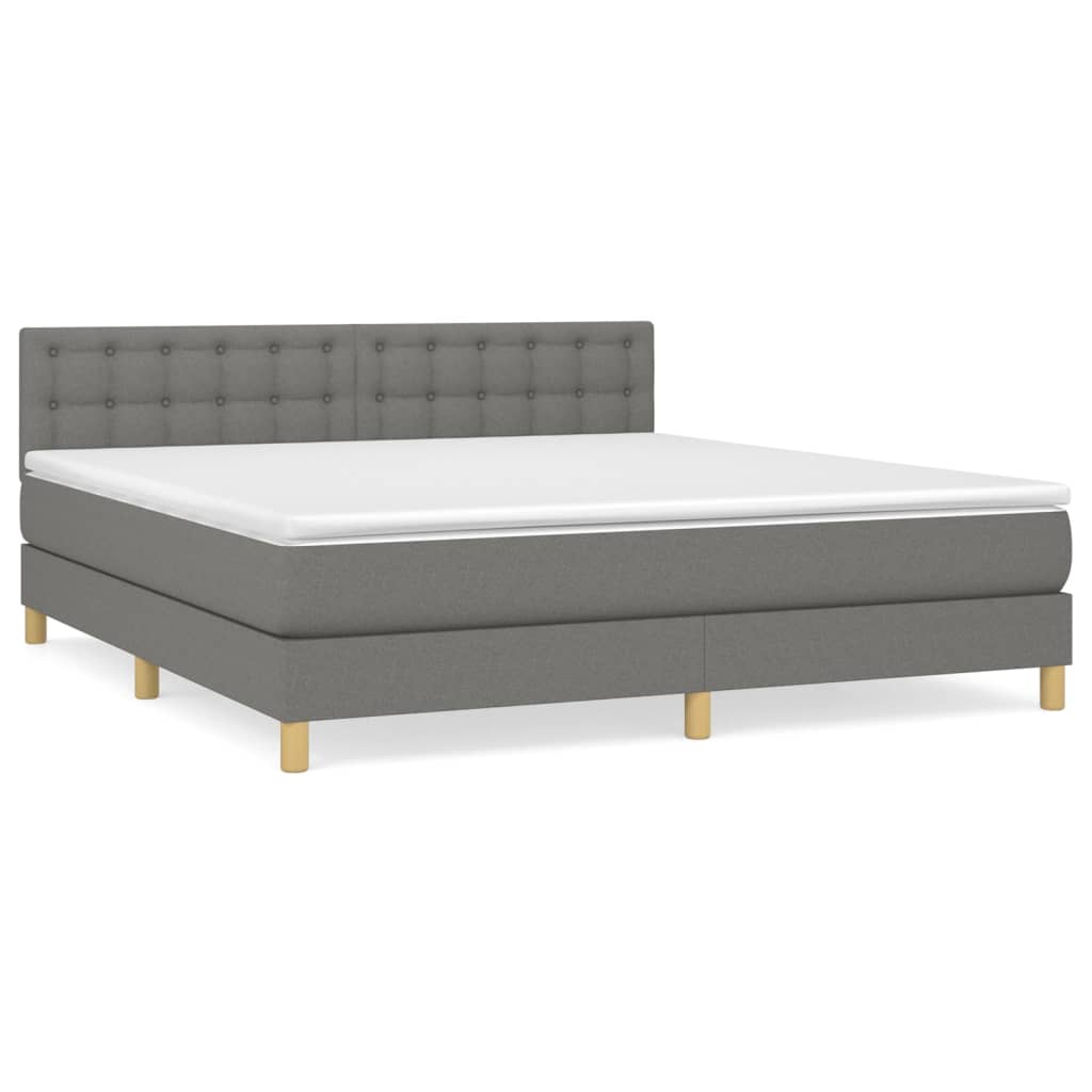 Boxspring met matras stof donkergrijs 160x200 cm is nu te koop bij PeponiXL, paradijselijk wonen!