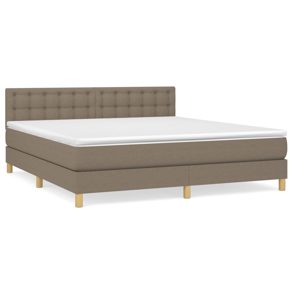 Boxspring met matras stof taupe 180x200 cm is nu te koop bij PeponiXL, paradijselijk wonen!