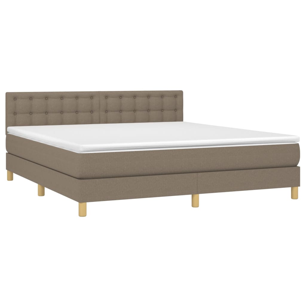 Boxspring met matras stof taupe 180x200 cm is nu te koop bij PeponiXL, paradijselijk wonen!