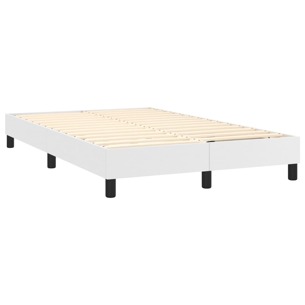Boxspring met matras kunstleer wit 120x200 cm is nu te koop bij PeponiXL, paradijselijk wonen!