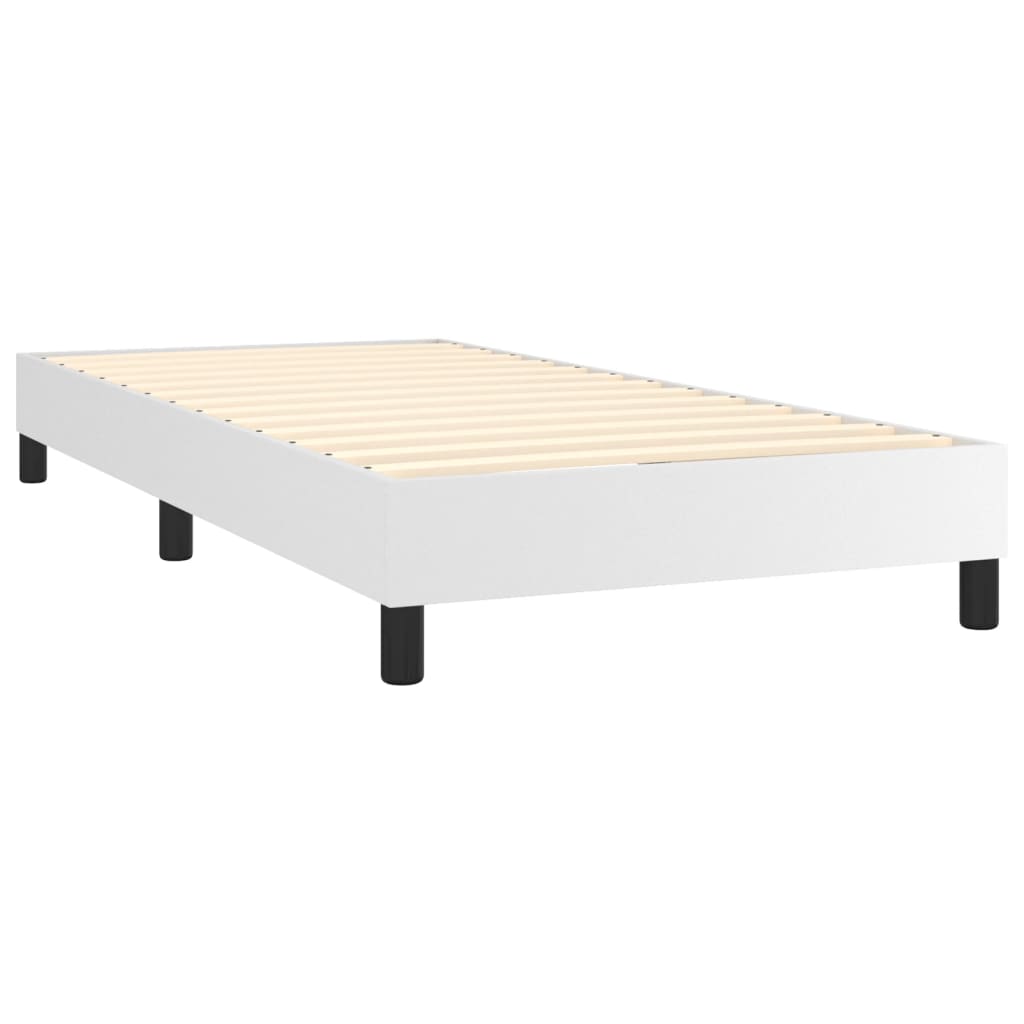 Boxspring met matras kunstleer wit 90x200 cm is nu te koop bij PeponiXL, paradijselijk wonen!