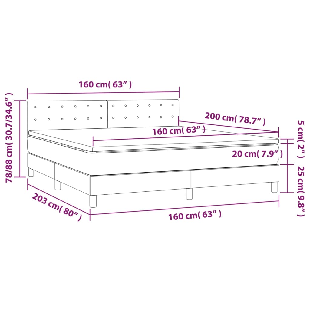 Boxspring met matras kunstleer grijs 160x200 cm is nu te koop bij PeponiXL, paradijselijk wonen!