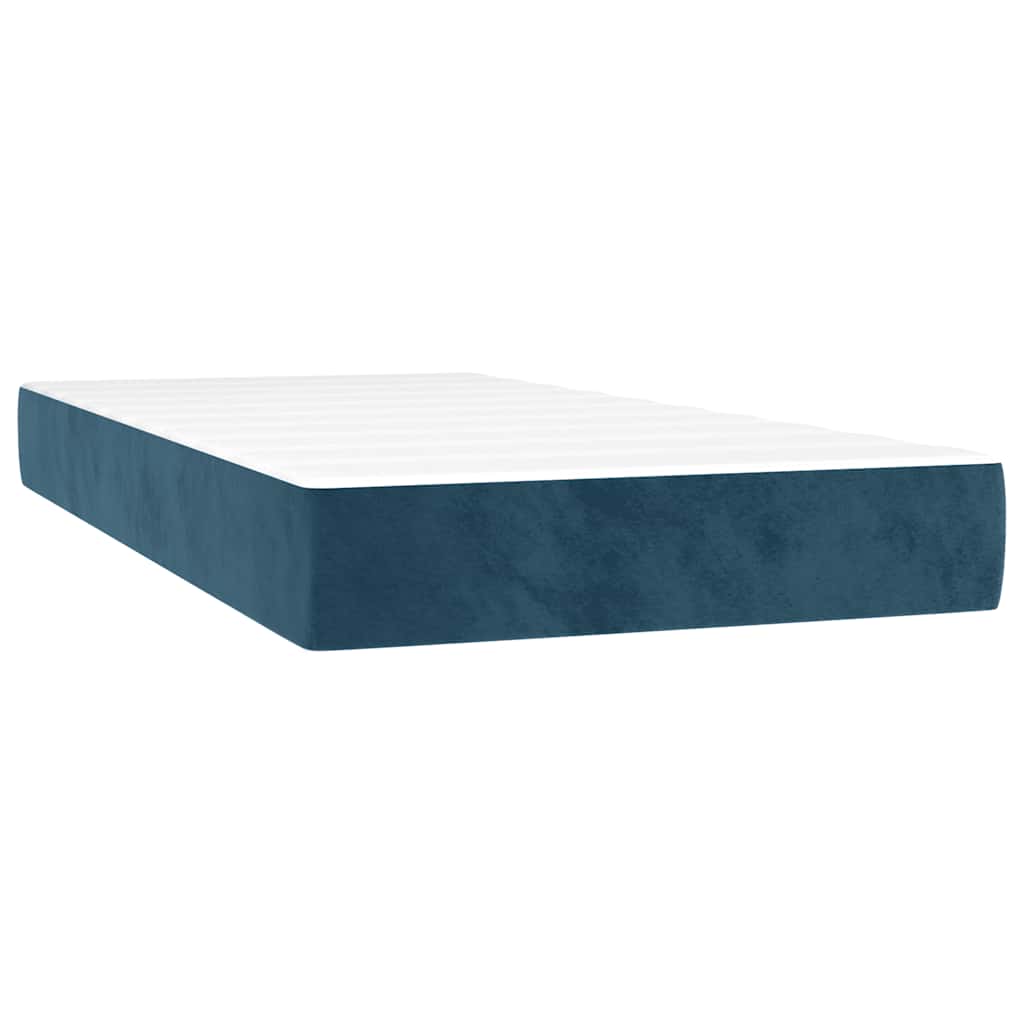 Boxspring met matras fluweel donkerblauw 90x190 cm is nu te koop bij PeponiXL, paradijselijk wonen!
