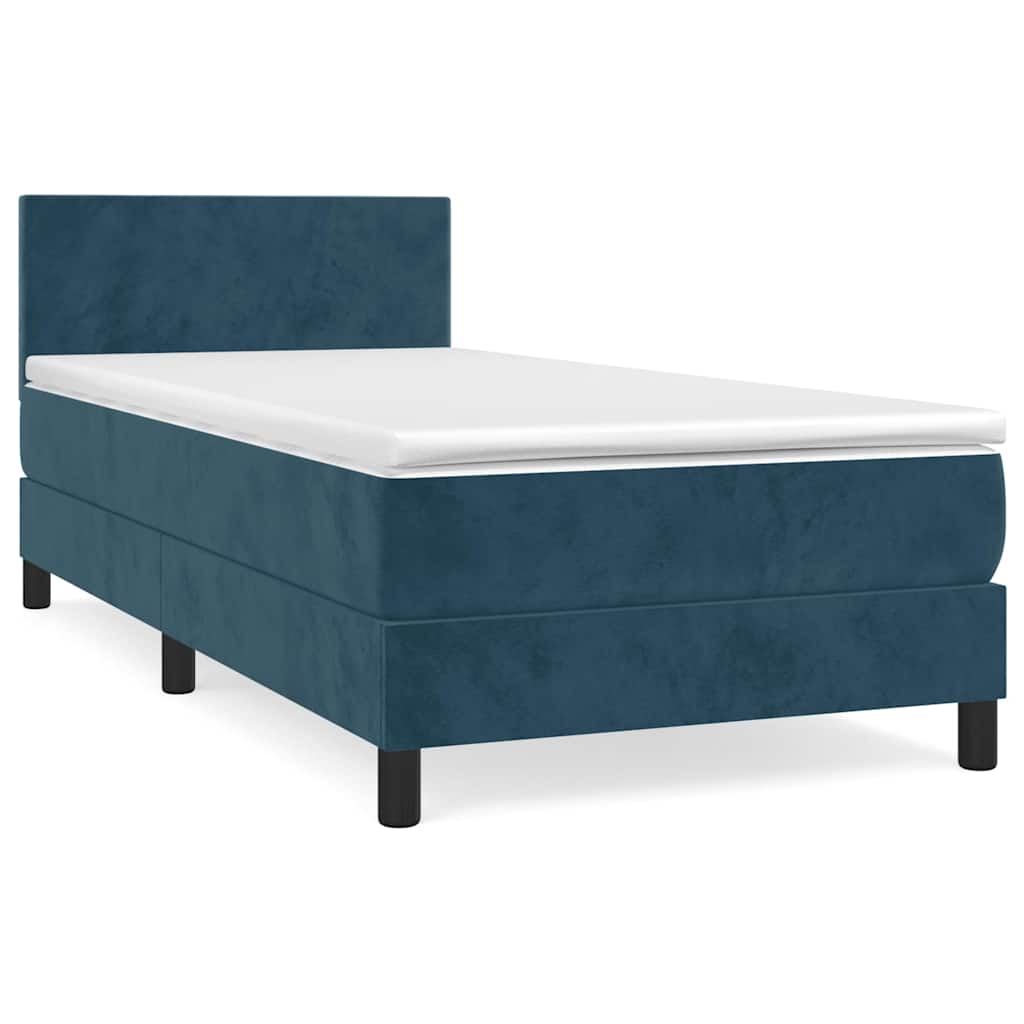 Boxspring met matras fluweel donkerblauw 100x200 cm is nu te koop bij PeponiXL, paradijselijk wonen!