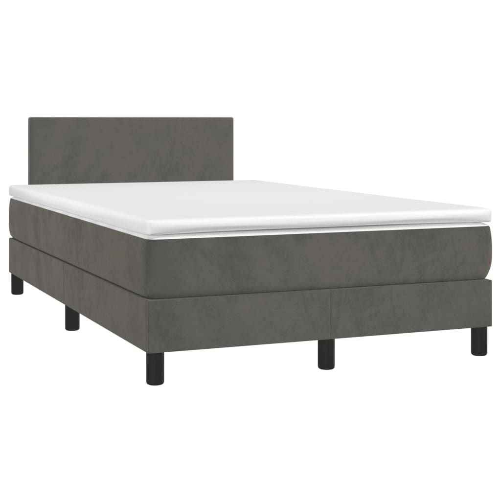 Boxspring met matras fluweel donkergrijs 120x200 cm is nu te koop bij PeponiXL, paradijselijk wonen!