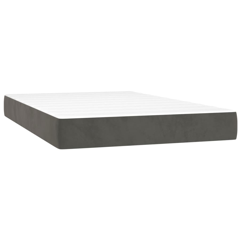 Boxspring met matras fluweel donkergrijs 120x200 cm is nu te koop bij PeponiXL, paradijselijk wonen!