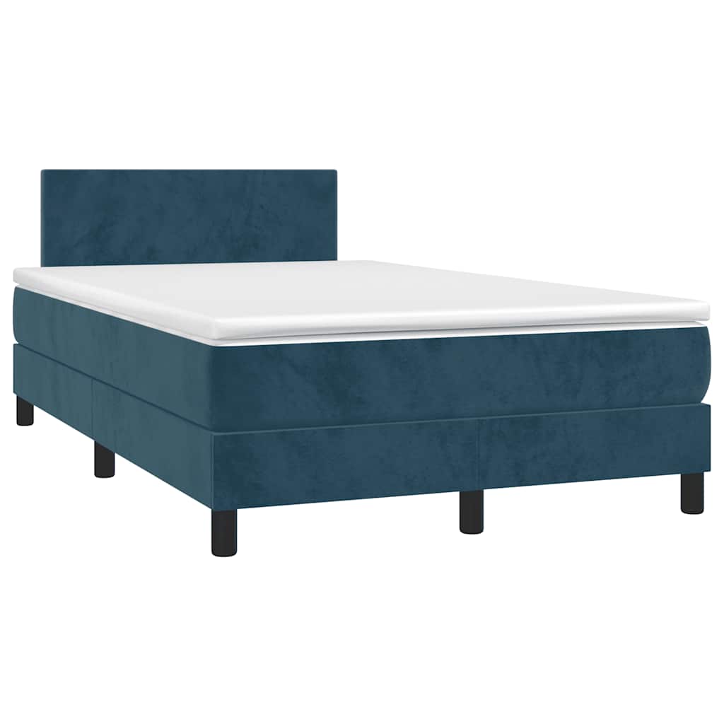 Boxspring met matras fluweel donkerblauw 120x200 cm is nu te koop bij PeponiXL, paradijselijk wonen!