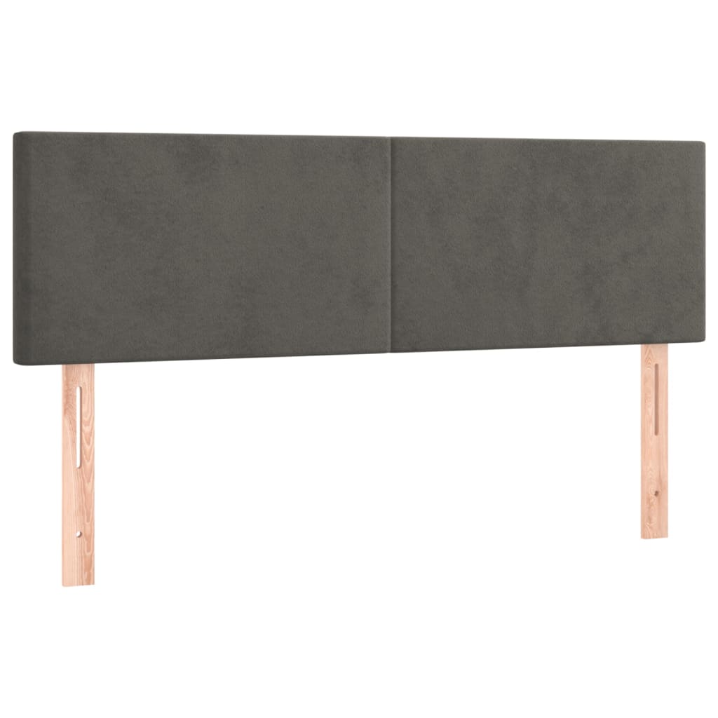 Boxspring met matras fluweel donkergrijs 140x190 cm is nu te koop bij PeponiXL, paradijselijk wonen!