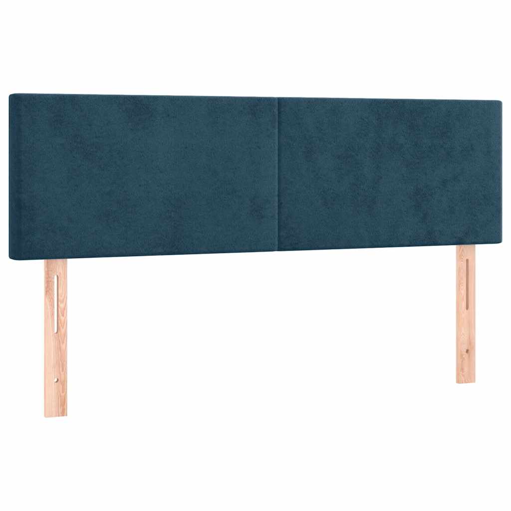 Boxspring met matras fluweel donkerblauw 140x190 cm is nu te koop bij PeponiXL, paradijselijk wonen!
