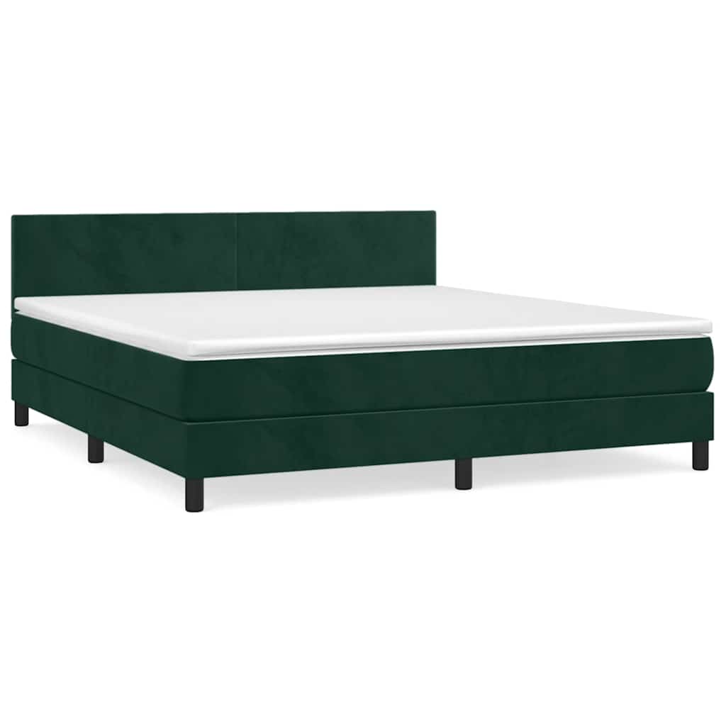 Boxspring met matras fluweel donkergroen 160x200 cm is nu te koop bij PeponiXL, paradijselijk wonen!
