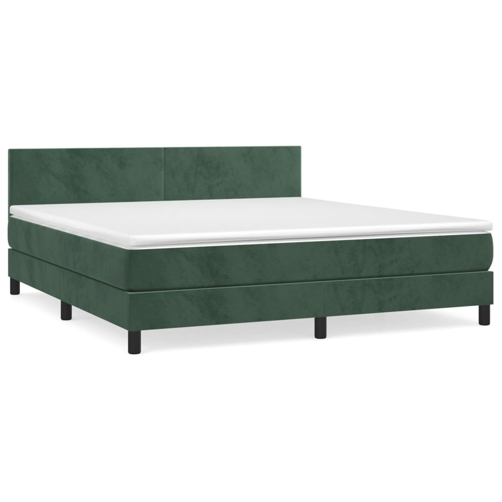 Boxspring met matras fluweel donkergroen 180x200 cm is nu te koop bij PeponiXL, paradijselijk wonen!