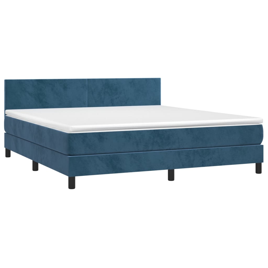Boxspring met matras fluweel donkerblauw 180x200 cm is nu te koop bij PeponiXL, paradijselijk wonen!