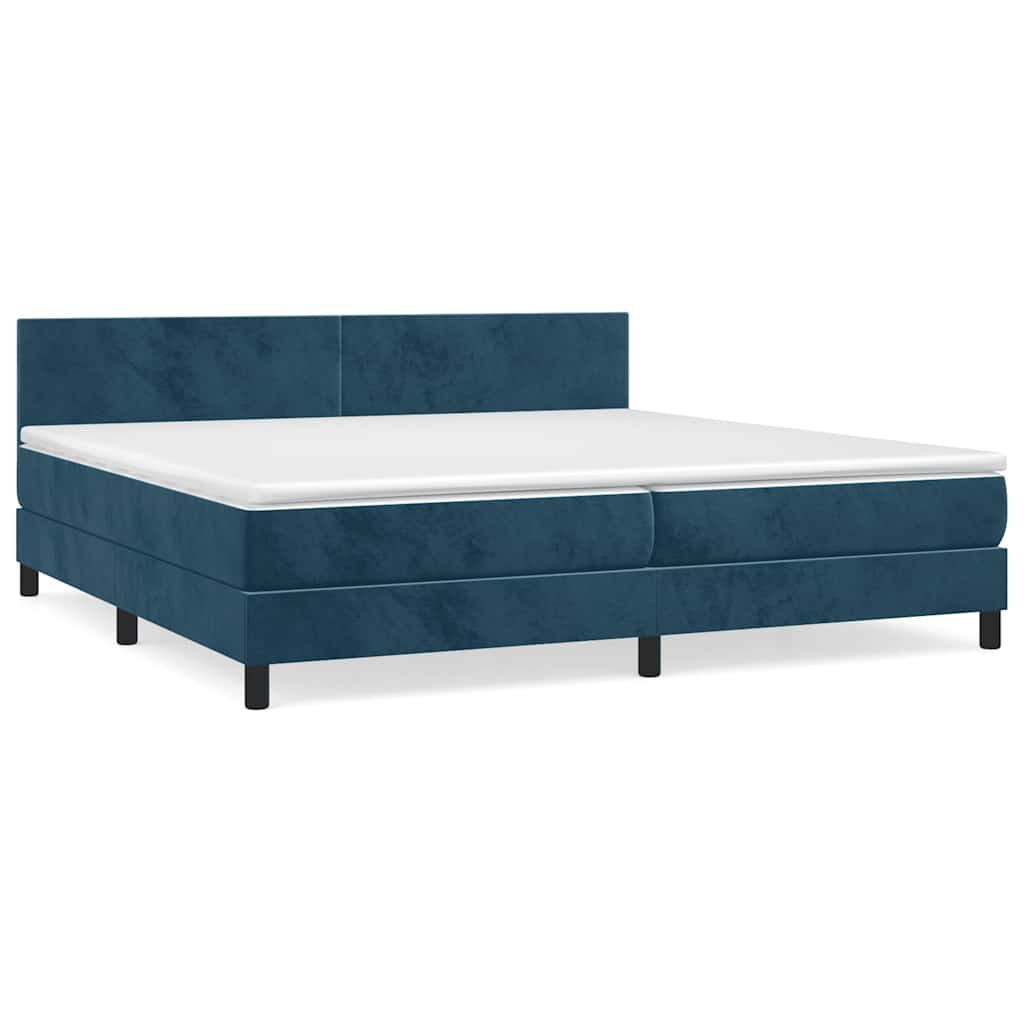 Boxspring met matras fluweel donkerblauw 200x200 cm is nu te koop bij PeponiXL, paradijselijk wonen!