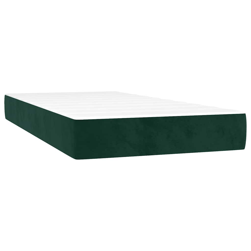 Boxspring met matras fluweel donkergroen 100x200 cm is nu te koop bij PeponiXL, paradijselijk wonen!