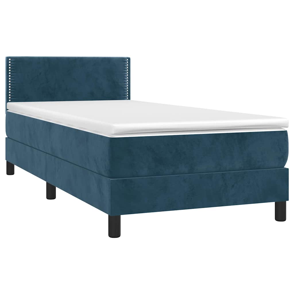 Boxspring met matras fluweel donkerblauw 100x200 cm is nu te koop bij PeponiXL, paradijselijk wonen!