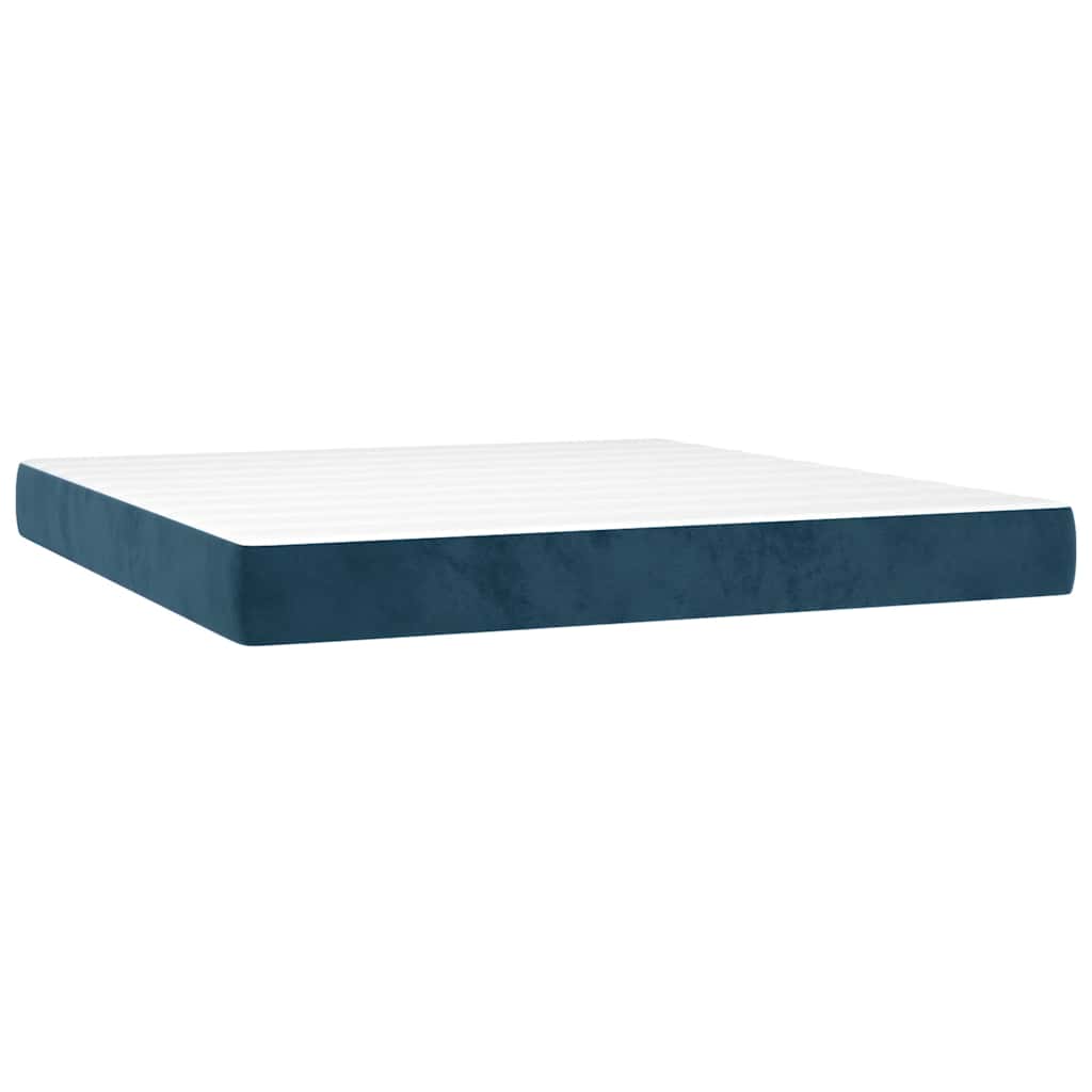 Boxspring met matras fluweel donkerblauw 180x200 cm is nu te koop bij PeponiXL, paradijselijk wonen!