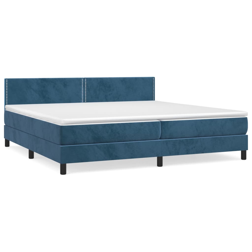 Boxspring met matras fluweel donkerblauw 200x200 cm is nu te koop bij PeponiXL, paradijselijk wonen!