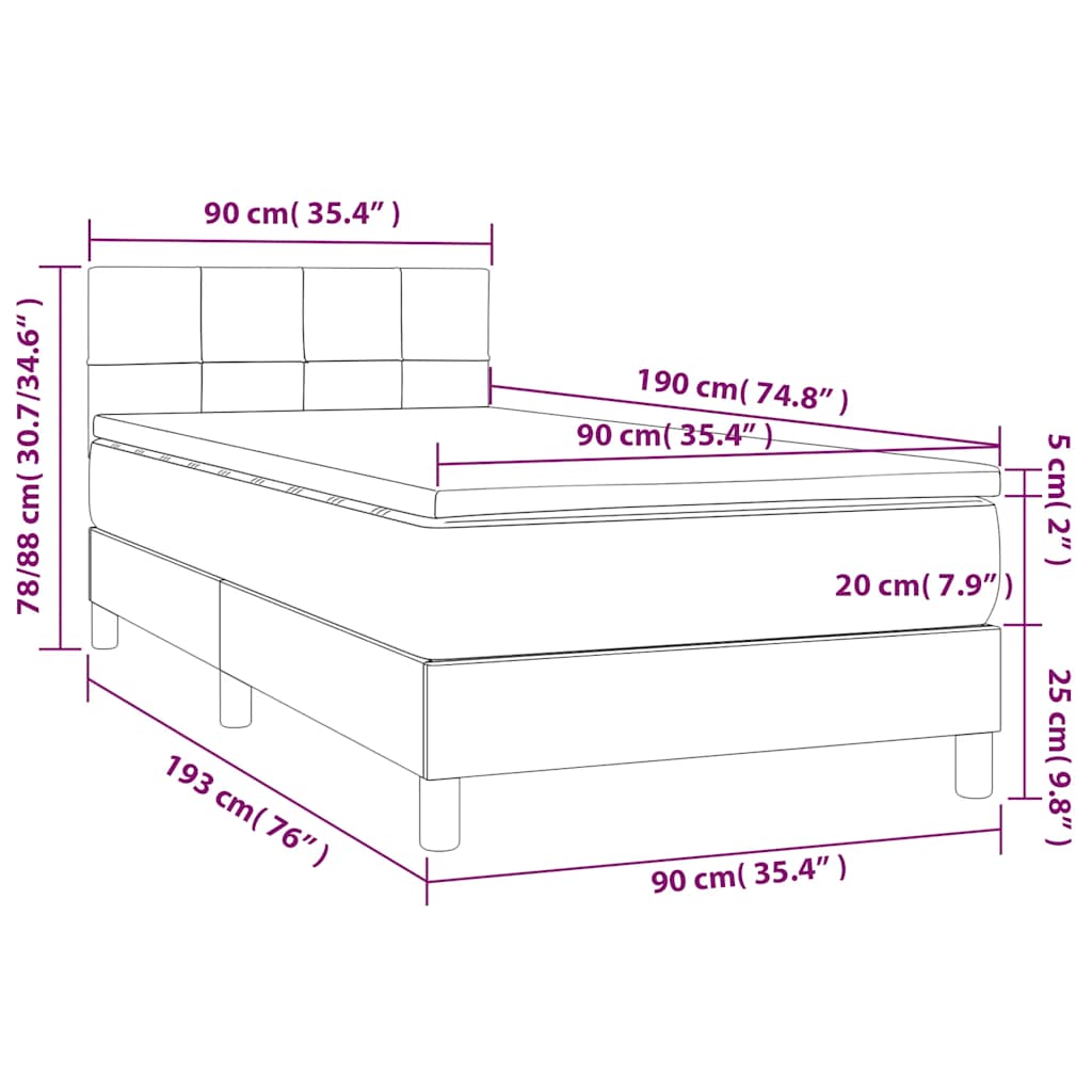 Boxspring met matras fluweel donkerblauw 90x190 cm is nu te koop bij PeponiXL, paradijselijk wonen!