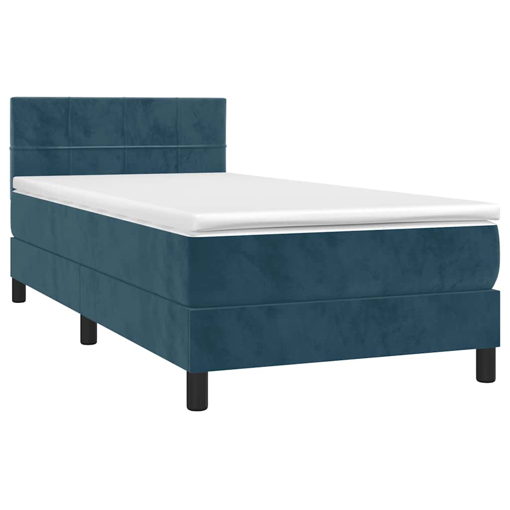 Boxspring met matras fluweel donkerblauw 100x200 cm is nu te koop bij PeponiXL, paradijselijk wonen!