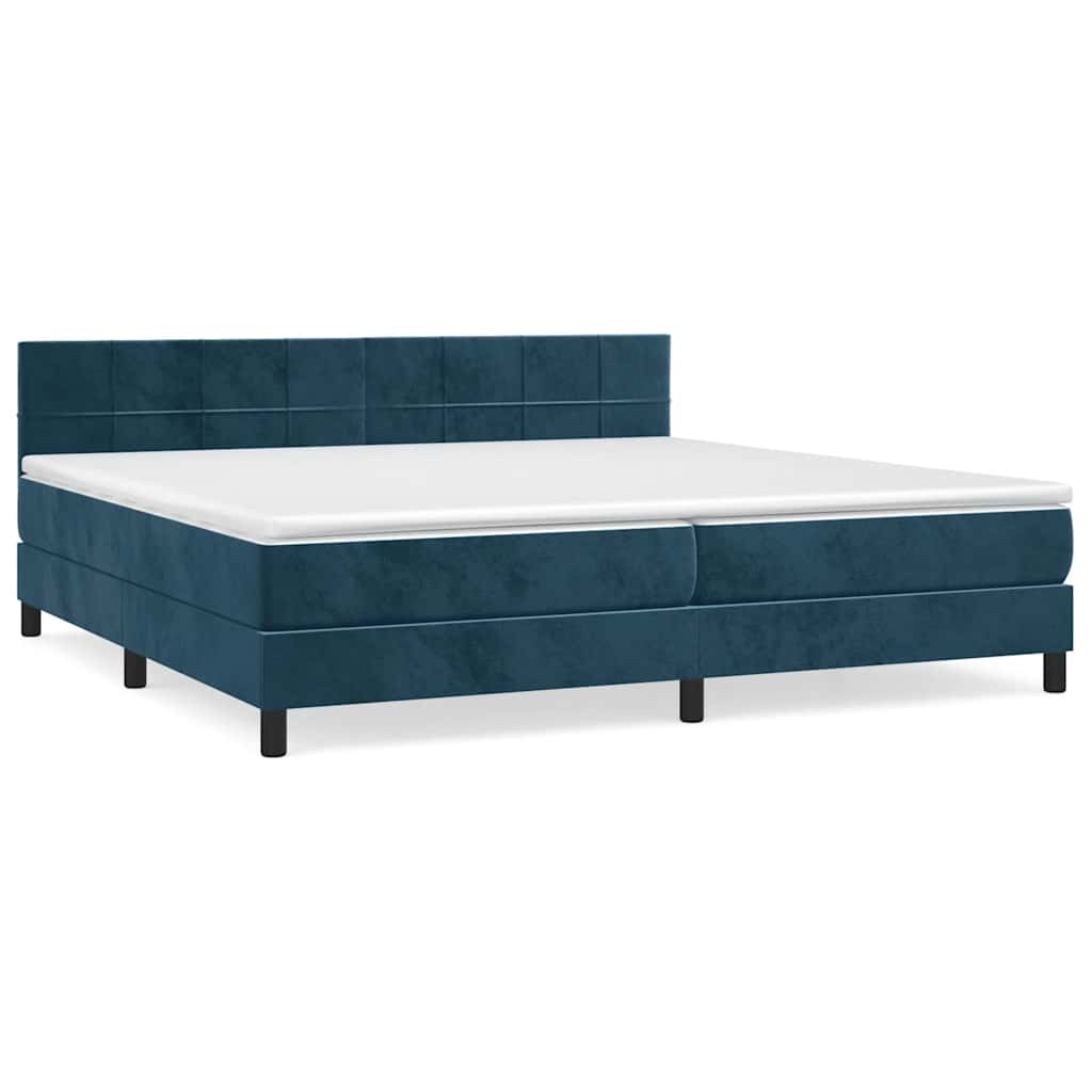 Boxspring met matras fluweel donkerblauw 200x200 cm is nu te koop bij PeponiXL, paradijselijk wonen!