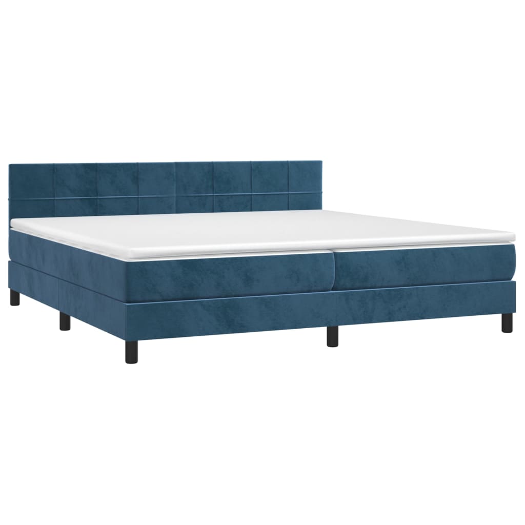 Boxspring met matras fluweel donkerblauw 200x200 cm is nu te koop bij PeponiXL, paradijselijk wonen!