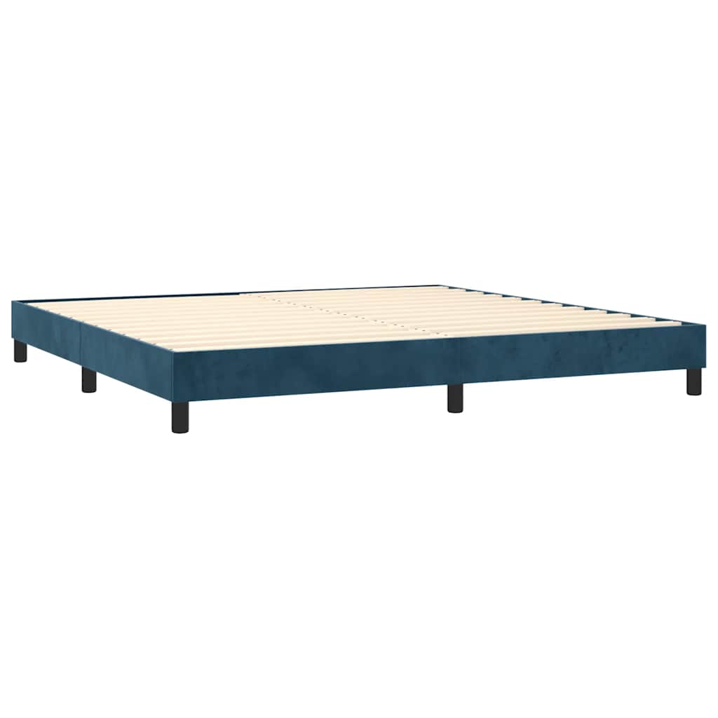 Boxspring met matras fluweel donkerblauw 200x200 cm is nu te koop bij PeponiXL, paradijselijk wonen!