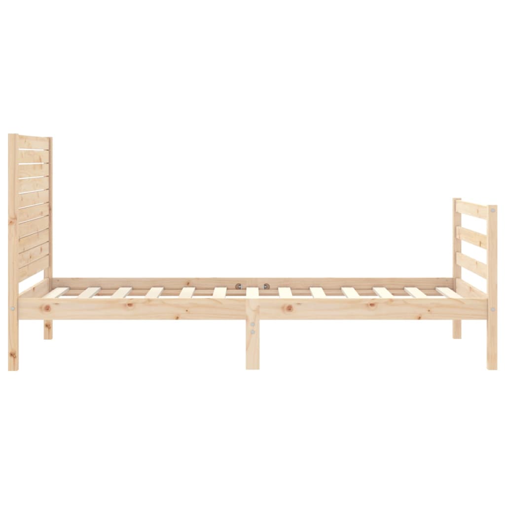 Bedframe met hoofdbord massief hout 100x200 cm is nu te koop bij PeponiXL, paradijselijk wonen!
