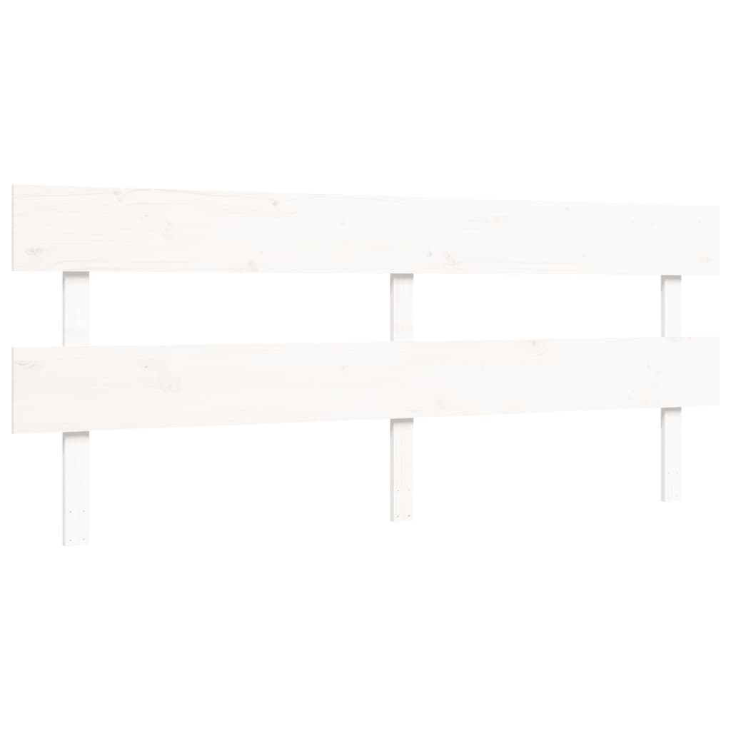 Bedframe met hoofdbord massief hout wit 200x200 cm is nu te koop bij PeponiXL, paradijselijk wonen!