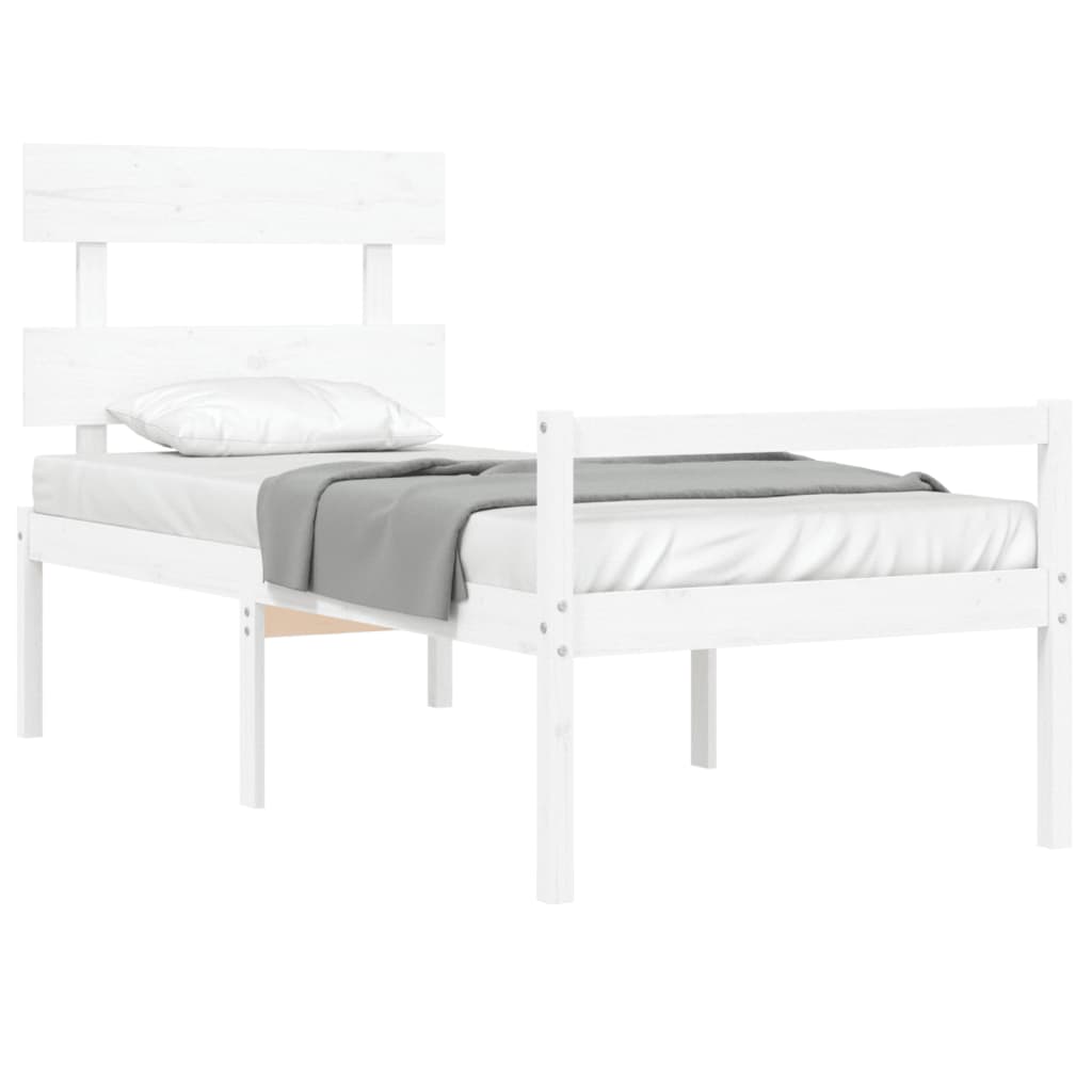 Seniorenbed met hoofdbord massief hout wit is nu te koop bij PeponiXL, paradijselijk wonen!