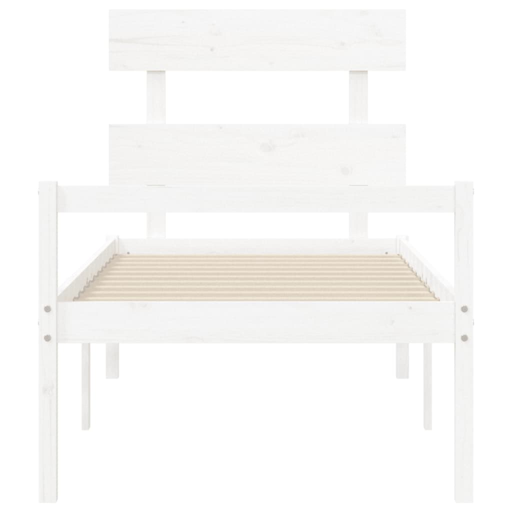 Seniorenbed met hoofdbord massief hout wit is nu te koop bij PeponiXL, paradijselijk wonen!