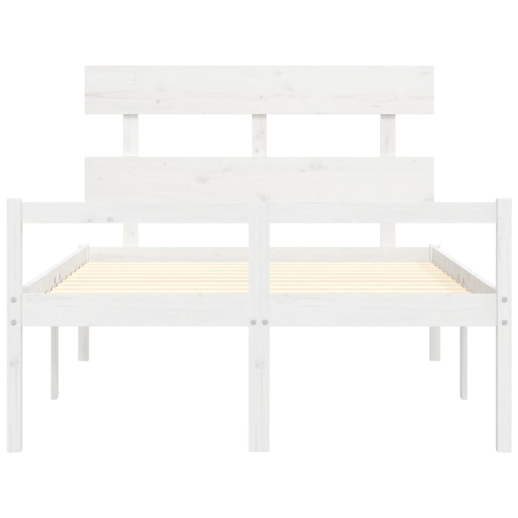 Seniorenbed met hoofdbord massief hout wit is nu te koop bij PeponiXL, paradijselijk wonen!
