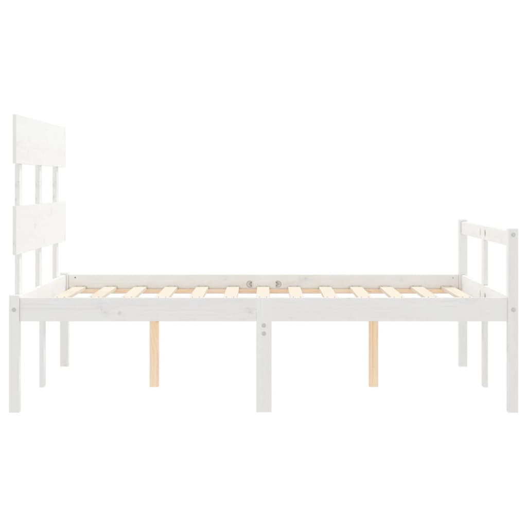 Seniorenbed met hoofdbord massief hout wit is nu te koop bij PeponiXL, paradijselijk wonen!