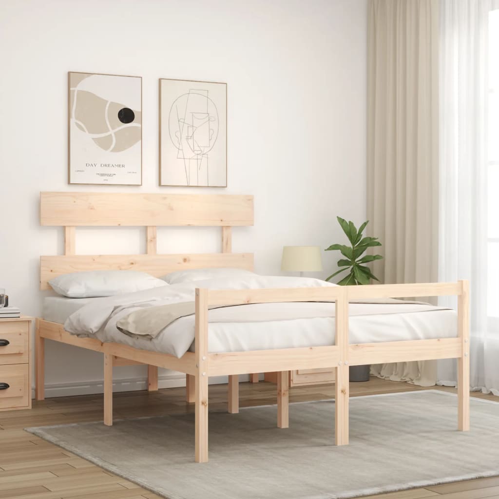 Seniorenbed met hoofdbord massief hout 120x200 cm is nu te koop bij PeponiXL, paradijselijk wonen!