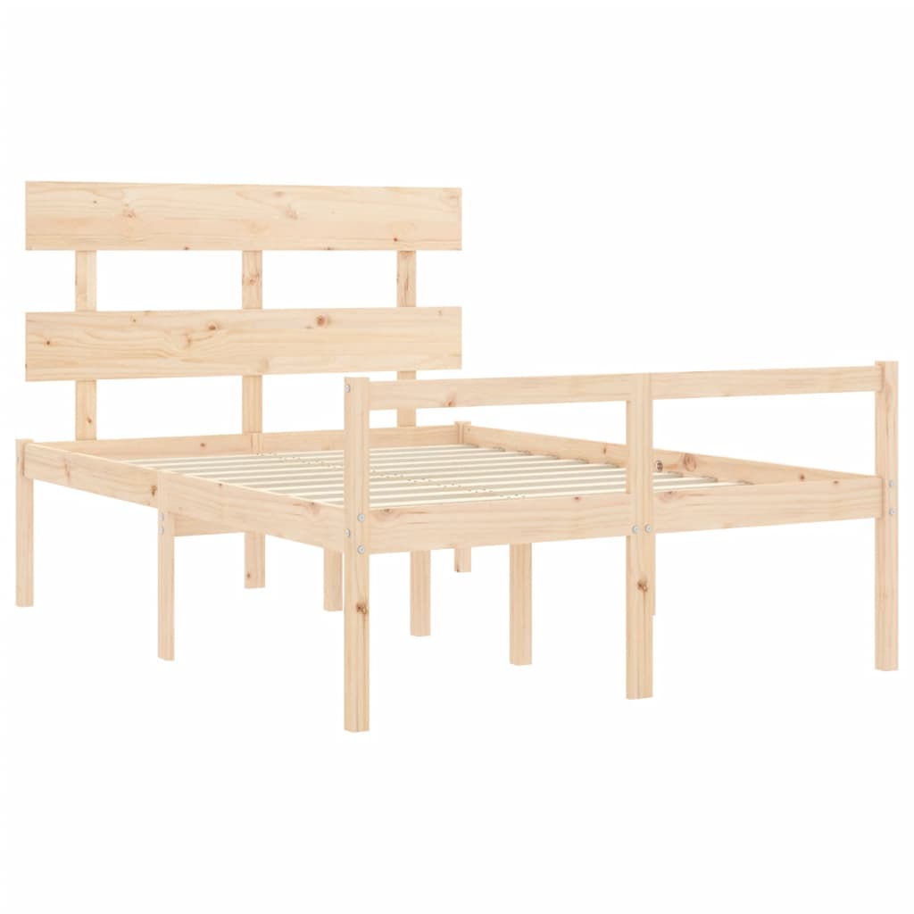 Seniorenbed met hoofdbord massief hout 120x200 cm is nu te koop bij PeponiXL, paradijselijk wonen!