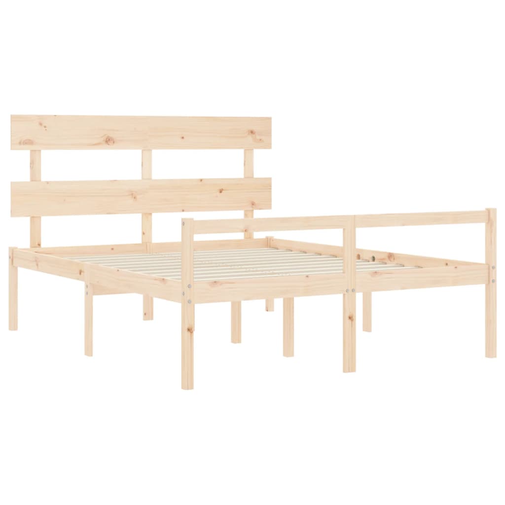 Seniorenbed met hoofdbord massief hout 160x200 cm is nu te koop bij PeponiXL, paradijselijk wonen!
