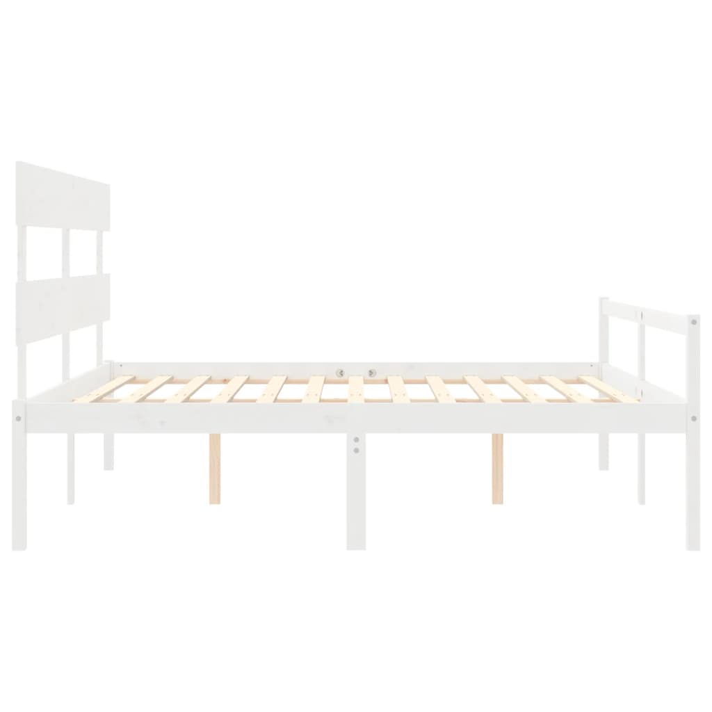 Seniorenbed met hoofdbord massief hout wit is nu te koop bij PeponiXL, paradijselijk wonen!