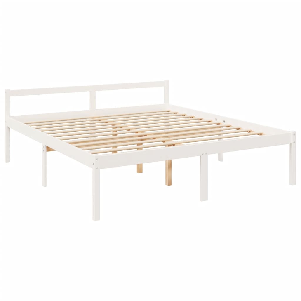 Seniorenbed met hoofdbord massief hout wit is nu te koop bij PeponiXL, paradijselijk wonen!