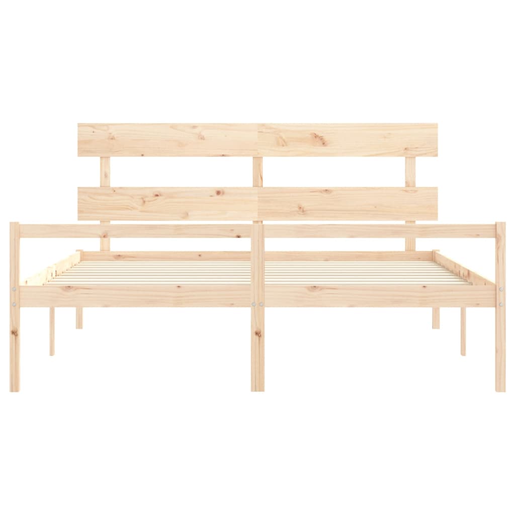 Seniorenbed met hoofdbord massief hout 200x200 cm is nu te koop bij PeponiXL, paradijselijk wonen!