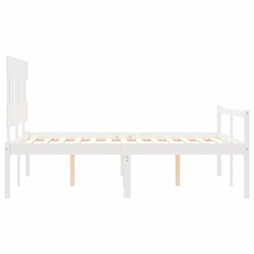 Seniorenbed met hoofdbord massief hout wit is nu te koop bij PeponiXL, paradijselijk wonen!