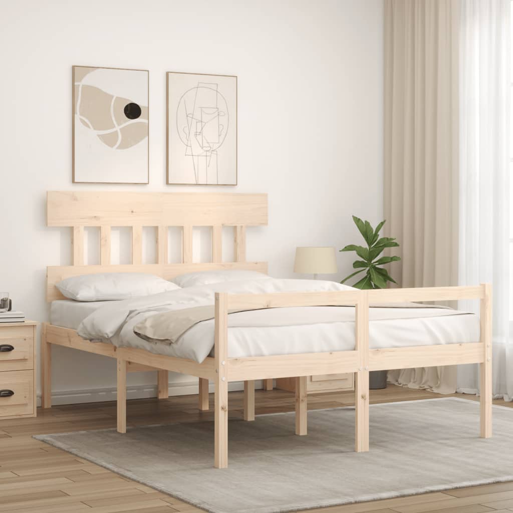 Seniorenbed met hoofdbord massief hout 120x200 cm is nu te koop bij PeponiXL, paradijselijk wonen!