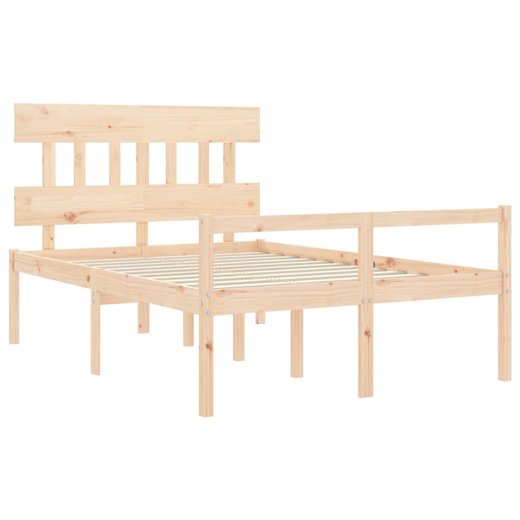 Seniorenbed met hoofdbord massief hout 120x200 cm is nu te koop bij PeponiXL, paradijselijk wonen!