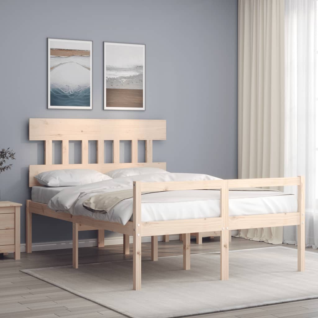 Seniorenbed met hoofdbord massief hout 120x200 cm is nu te koop bij PeponiXL, paradijselijk wonen!