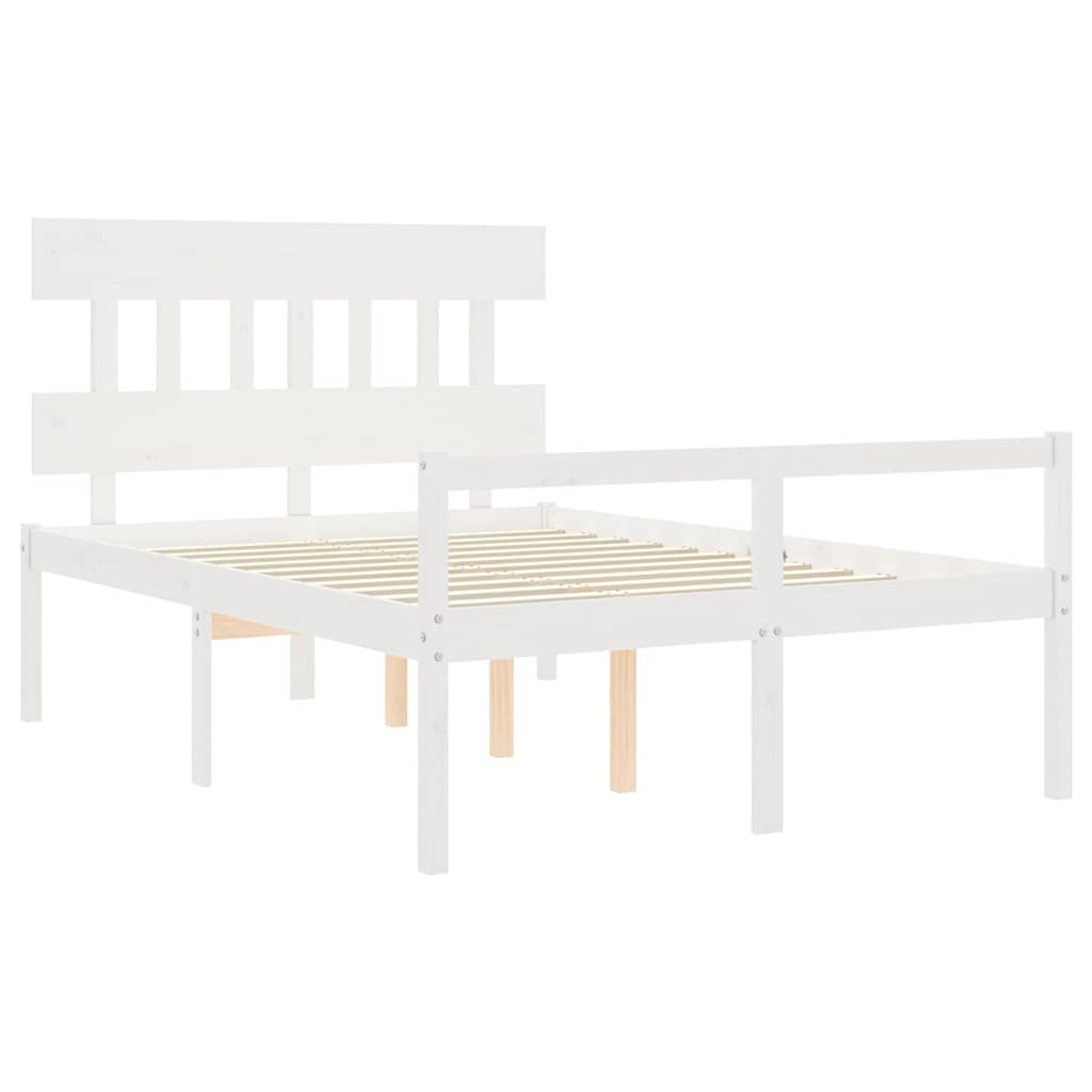 Seniorenbed met hoofdbord massief hout wit 120x200 cm is nu te koop bij PeponiXL, paradijselijk wonen!