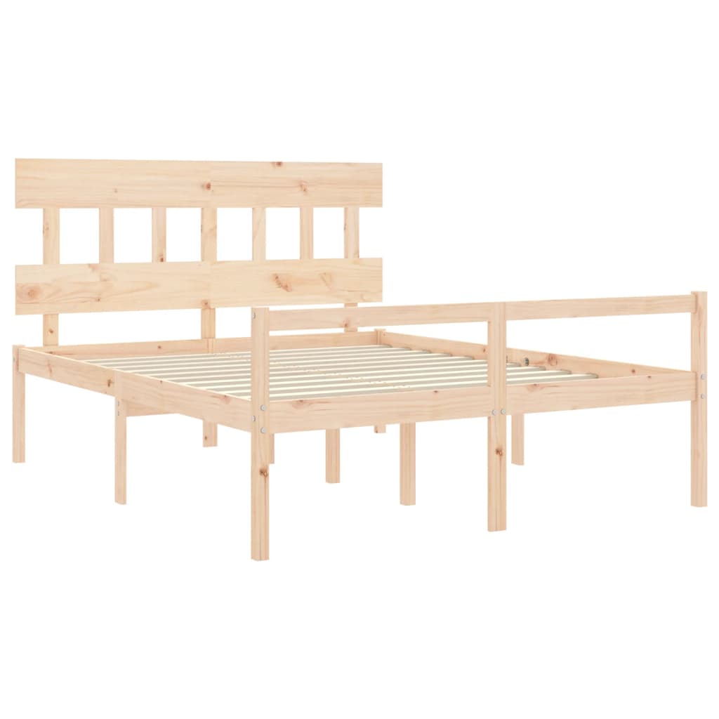 Seniorenbed met hoofdbord massief hout 160x200 cm is nu te koop bij PeponiXL, paradijselijk wonen!