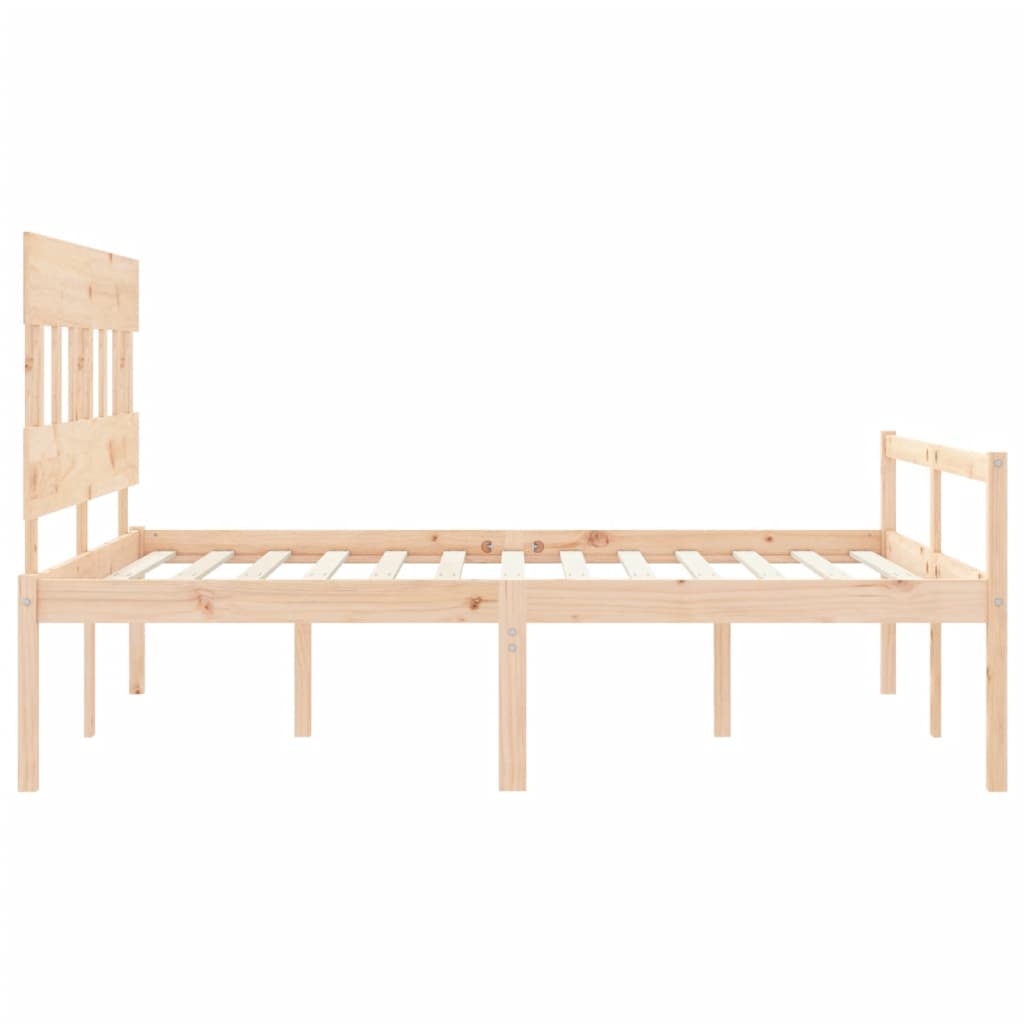 Seniorenbed met hoofdbord massief hout 160x200 cm is nu te koop bij PeponiXL, paradijselijk wonen!