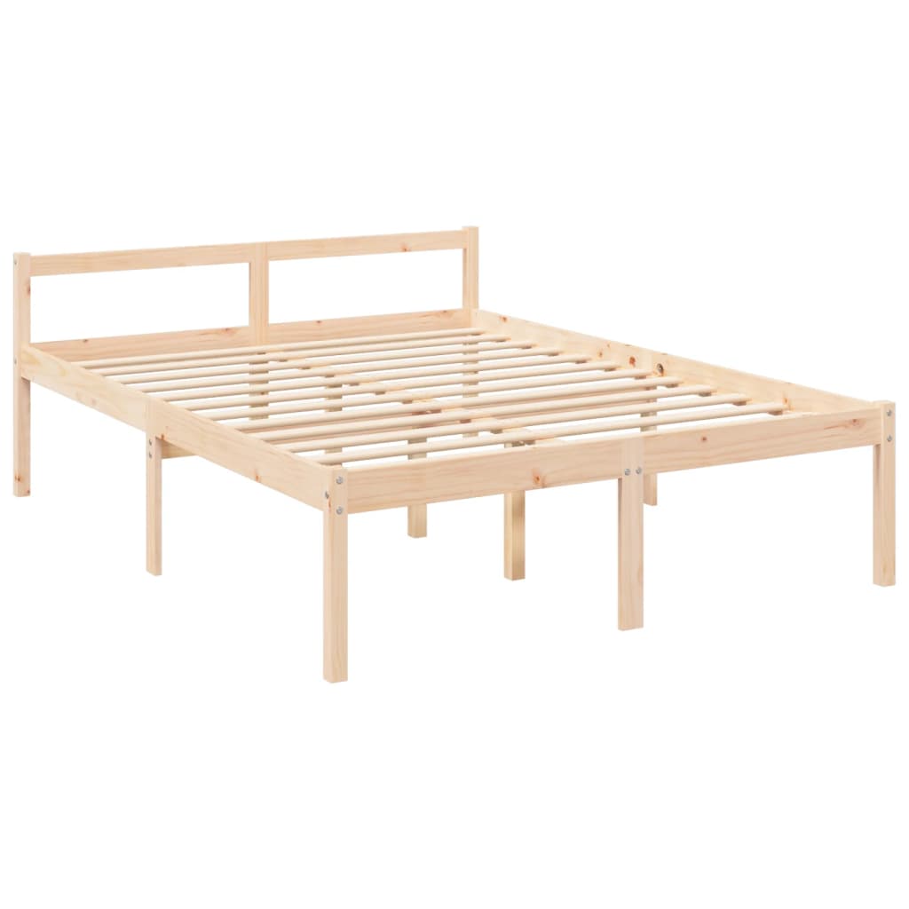 Seniorenbed met hoofdbord massief hout 160x200 cm is nu te koop bij PeponiXL, paradijselijk wonen!