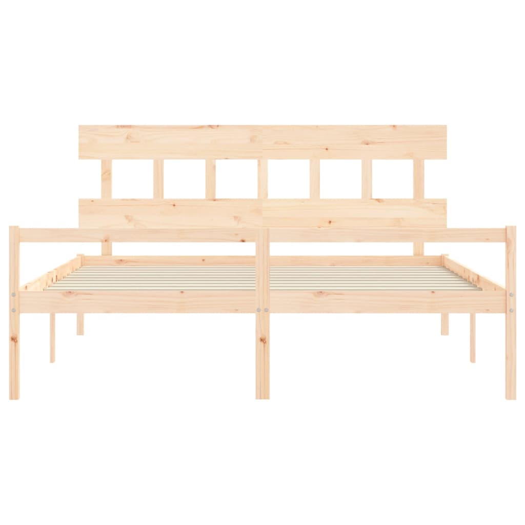 Seniorenbed met hoofdbord massief hout 200x200 cm is nu te koop bij PeponiXL, paradijselijk wonen!