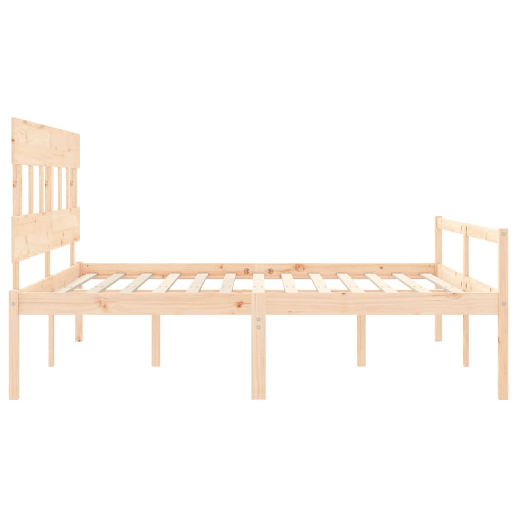 Seniorenbed met hoofdbord massief hout 200x200 cm is nu te koop bij PeponiXL, paradijselijk wonen!