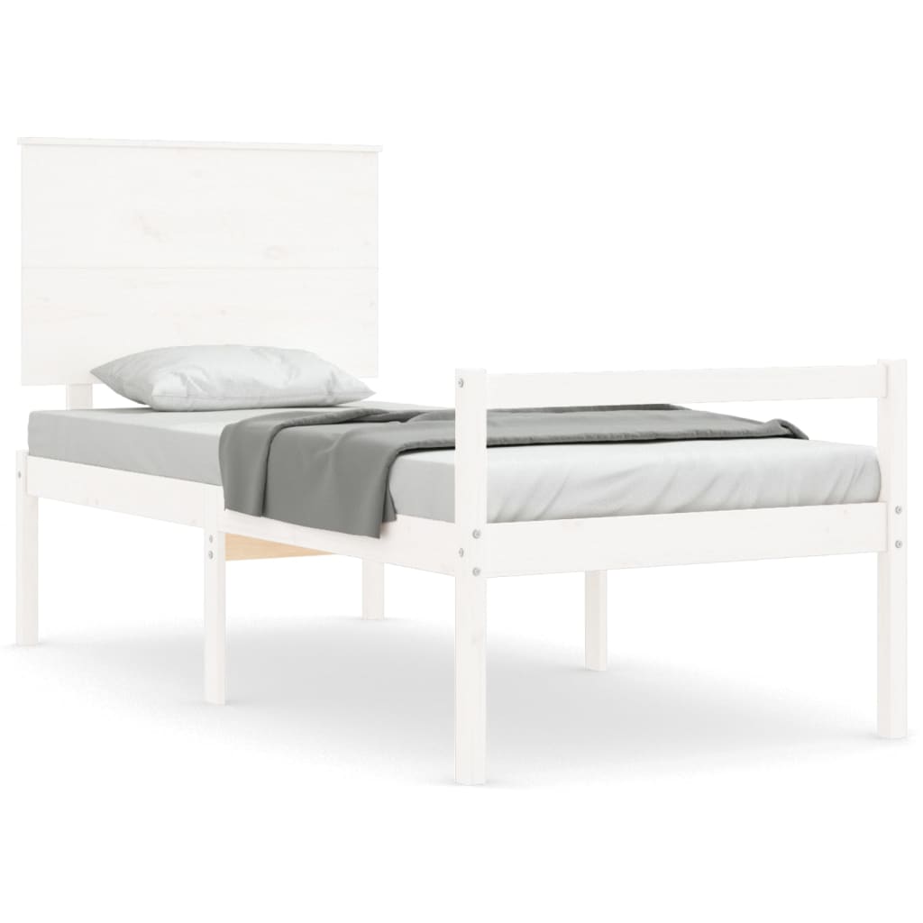 Seniorenbed met hoofdbord massief hout wit is nu te koop bij PeponiXL, paradijselijk wonen!